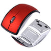 Ratón óptico inalámbrico plegable de 2,4 GHz 800-1200-1600 ppp transceptor a presión (rojo)
