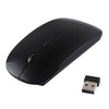 Ratón óptico láser ultrafino inalámbrico de 2,4 GHz con mini receptor USB, Plug and Play (negro)