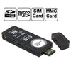 Lector de tarjetas universal USB, compatible con tarjeta SD / MMC / SIM / TF (negro)