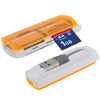 Lector de tarjetas múltiples USB 2.0, compatible con tarjetas SD / MMC, MS, TF, M2 (naranja)