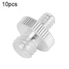 10 tornillos de acero inoxidable de 1/4 a 3/8 para cabezales de trípode (plata)