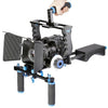 YELANGU YLG1103A-A Soporte de hombro para cámara con asas dobles + Kit estabilizador de jaula para cámara con caja mate para cámara DSLR / cámara de video