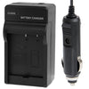 Cargador de coche de batería para cámara digital para Casio NP-130 (negro)