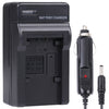 Cargador de coche con batería para cámara digital para batería de litio Panasonic VBK180T (negro)