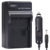 Cargador de coche con batería para cámara digital para batería de litio Panasonic VBN130 / D54S (negro)