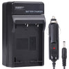 Cargador de coche con batería para cámara digital para FUJI FNP-W126 (negro)