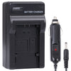 Cargador de coche de batería para cámara digital para JVC VG121UT (negro)