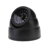 Cámara CCTV de seguridad ficticia de aspecto realista con LED rojo intermitente (negro)