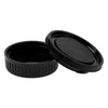 Cubierta del cuerpo de la cámara y tapa de la lente trasera para Minolta MD (negro)