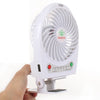 Hadata Ventilador recargable portátil USB / Li-ion de 4.3 pulgadas con ajuste y clip de tercer engranaje de viento (blanco)