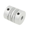 Acoplador de acoplamiento flexible del motor Stepper de CNC (6x6mm) (plata)