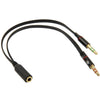 Conector de micrófono hembra de 3,5 mm a macho de 3,5 mm + Cable adaptador de conector de auriculares macho de 3,5 mm (negro)