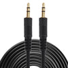 Cable auxiliar, cable de audio estéreo con minienchufe macho de 3,5 mm, longitud: 10 m (conector negro + chapado en oro)