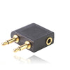 Adaptador de enchufe para auriculares de avión de 3,5 mm (negro)