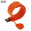 Pulsera de silicona con disco flash USB con memoria de 4 GB (naranja)