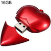 Disco flash USB estilo corazón de 16 GB (rojo)