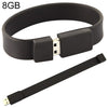 Pulseras de silicona de 8GB Disco flash USB 2.0 (negro)