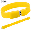 Pulseras de silicona de 2GB Disco flash USB 2.0 (amarillo)
