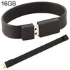 Pulseras de silicona de 16GB Disco flash USB 2.0 (negro)