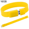 Pulseras de silicona de 16GB Disco flash USB 2.0 (amarillo)
