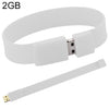 Pulseras de silicona de 2GB Disco flash USB 2.0 (blanco)
