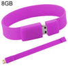 Pulseras de silicona de 8GB Disco flash USB 2.0 (púrpura)