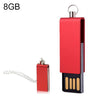 Mini disco flash USB giratorio (8 GB), rojo