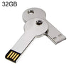 Disco flash USB 2.0 estilo llave de metal plateado (32 GB) (plateado)