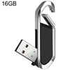 Disco flash USB 2.0 estilo llaveros metálicos de 16GB (negro)