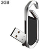 Disco flash USB 2.0 estilo llaveros metálicos de 2GB (negro)