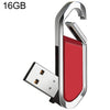 Disco flash USB 2.0 estilo llaveros metálicos de 16GB (rojo)