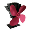 Ventilador de estufa de aleación de aluminio ecológico YL603 con 4 aspas para estufas de leña / gas / pellets (rojo rosa)