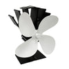 Ventilador de estufa de aleación de aluminio ecológico YL603 con 4 aspas para estufas de leña / gas / pellets (blanco)