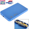 Carcasa externa SATA HDD de 2,5 pulgadas, tamaño: 126 mm x 75 mm x 13 mm (azul)