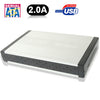 Estuche externo HDD SATA e IDE de alta velocidad de 3,5 pulgadas, compatible con USB 2.0 (plateado)