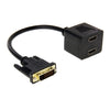 Cable divisor DVI de 24 + 1 clavija macho a 2 x HDMI hembra de 29,5 cm (negro)