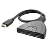 Conmutador HDMI 3x1 Pigtail hasta 1080P (chapado en oro) (negro)