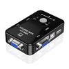 KVM-21UA Caja de conmutador KVM USB de 2 puertos con botón de control para monitor de ratón con teclado de PC (negro)