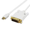 Adaptador convertidor de cable macho Mini DisplayPort a DVI 24 + 1, longitud del cable: 1,8 m (blanco)