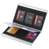 Caja de almacenamiento de caja protectora para tarjeta de memoria 6 en 1, tamaño: 88 x 50 x 9 mm (plateado)