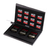 Caja protectora de aleación de aluminio para tarjeta de memoria 15 en 1 para 3 tarjetas SD + 12 TF (negro)
