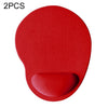 2 PCS Cojín de muñeca de gel de gel de tela (rojo)