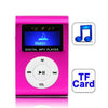 Reproductor de MP3 con ranura para tarjeta TF / Micro SD con pantalla LCD, clip de metal (magenta)