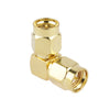Adaptador SMA macho a SMA macho chapado en oro con ángulo de 90 grados
