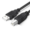 Cable de extensión de impresora USB 2.0 AM a BM, longitud: 3 m (negro)