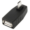Adaptador micro USB macho a USB 2.0 AF con ángulo de 90 grados, compatible con función OTG (negro)