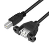 Cable adaptador de impresora / escáner USB 2.0 tipo B macho a USB 2.0 hembra para HP, Dell, Epson, longitud: 50 cm (negro)