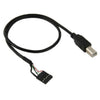 Conector hembra de placa base de 5 pines a cable adaptador macho USB 2.0 B, longitud: 50 cm