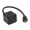 Adaptador divisor HDMI de 30 cm Y Verteiler Stecker mit 2 Kupplung Gel (chapado en oro) (negro)
