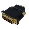Adaptador HDMI 19Pin macho a DVI 24 + 1 pin macho (chapado en oro) (negro)